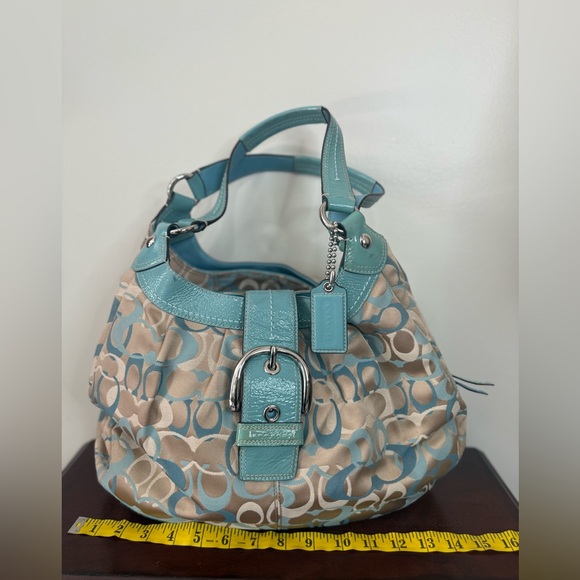 Coach Lynn optic blue soho Blue and Beige print  Women's shoulder bag - Picture 1 of 14